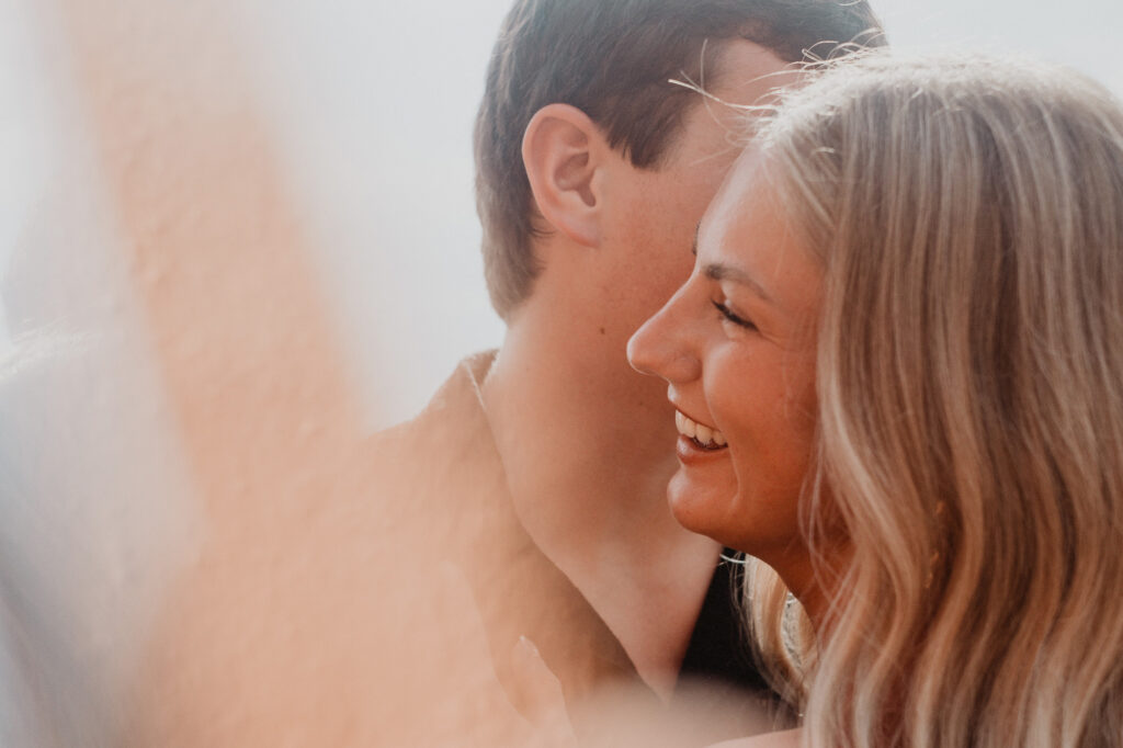 Couple sharing a tender moment during engagement session at Casa Cosmos, Puerto Vallarta, photographed by Alex Obregón